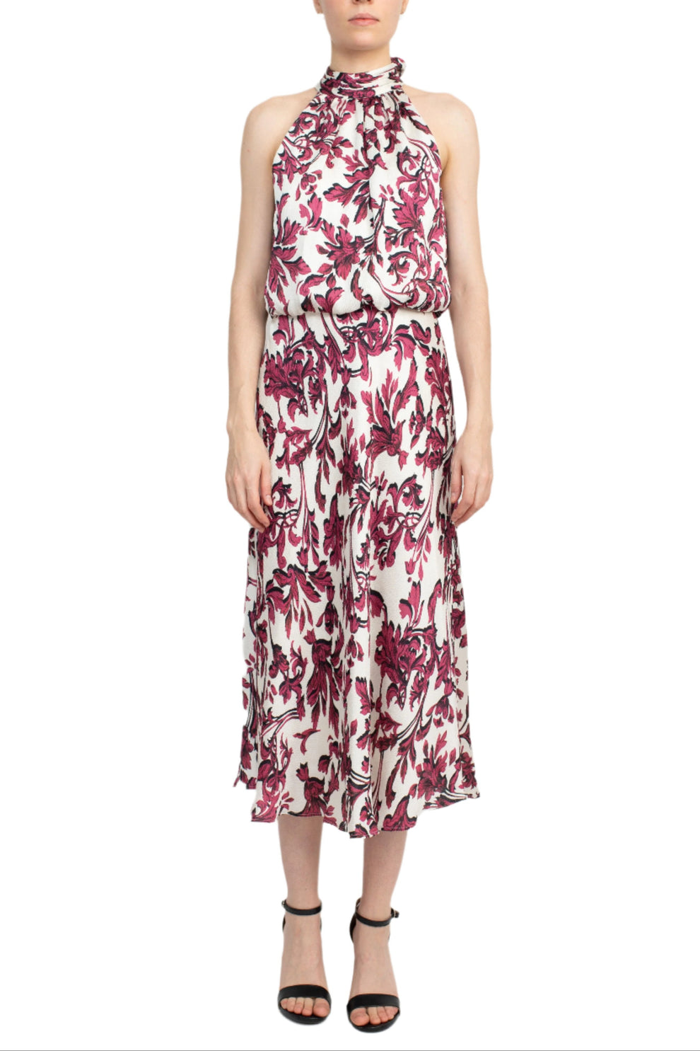 Cocktail Dresses Short Cocktail A Line Print Midi Dress Burgundy Multi