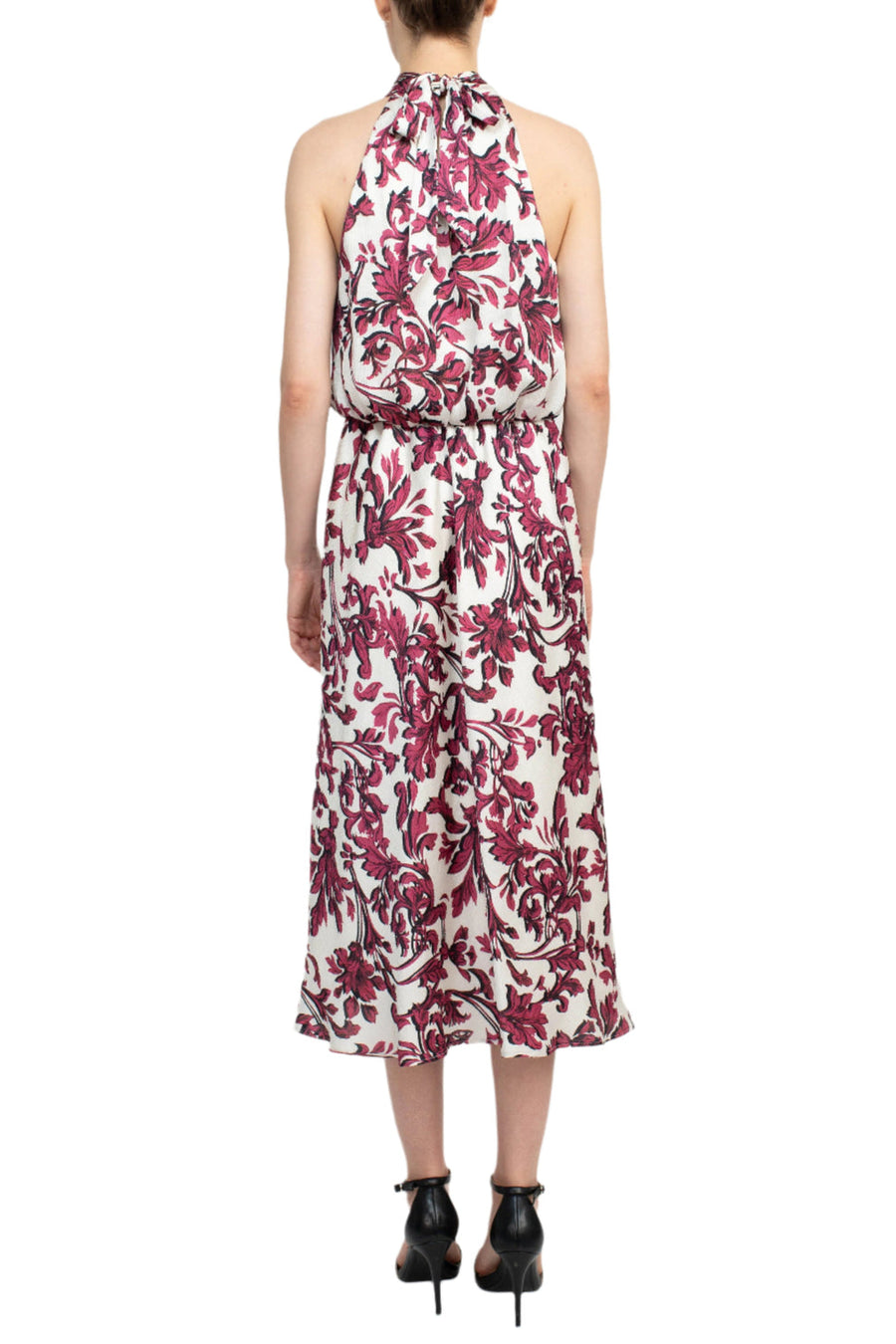 Cocktail Dresses Short Cocktail A Line Print Midi Dress Burgundy Multi