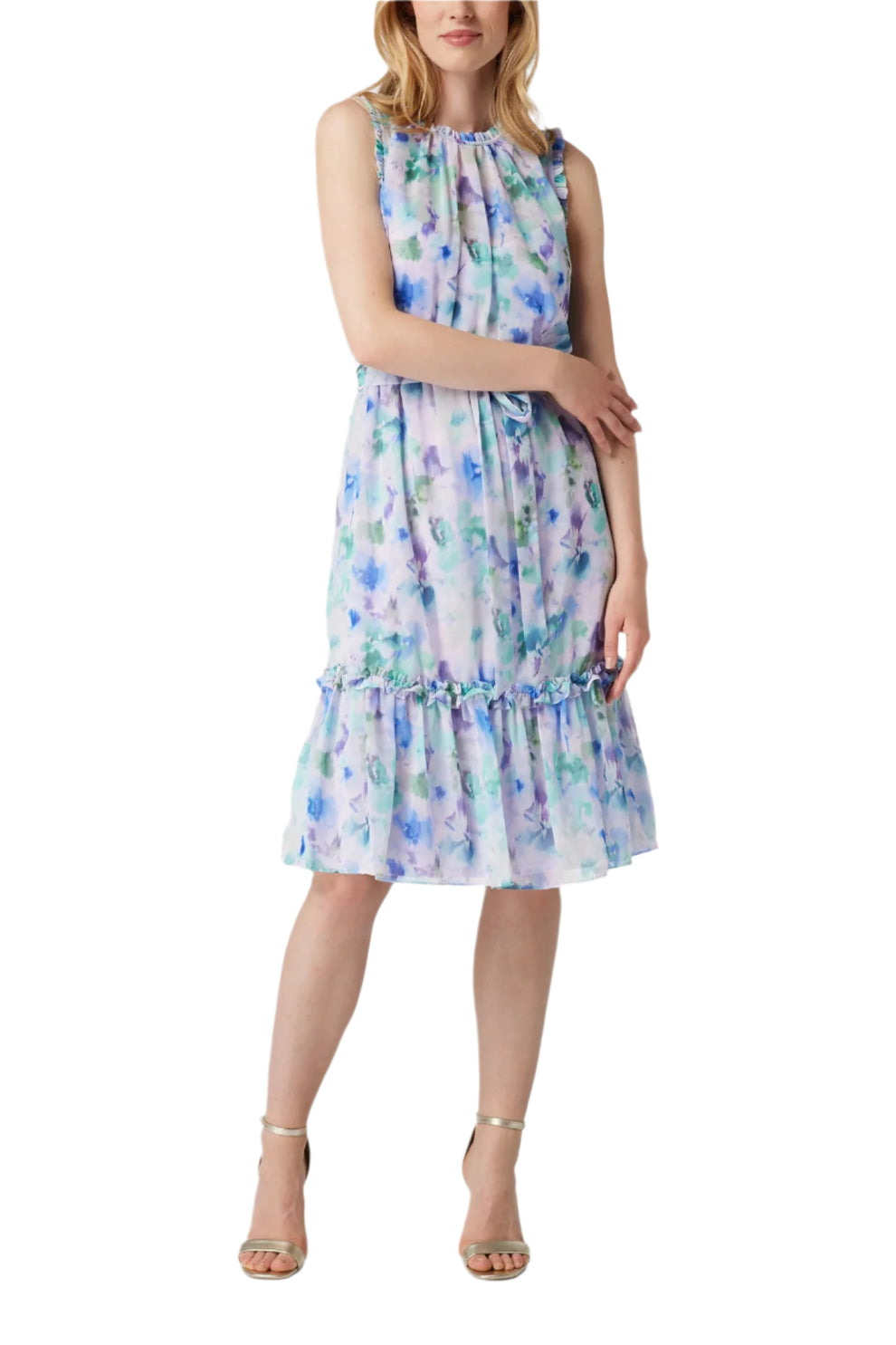 Cocktail Dresses Short Cocktail Floral Print Midi Dress Blue Multi
