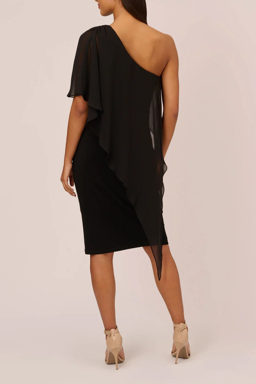 Cocktail Dresses Short Cocktail Bodycon Cape Dress Black