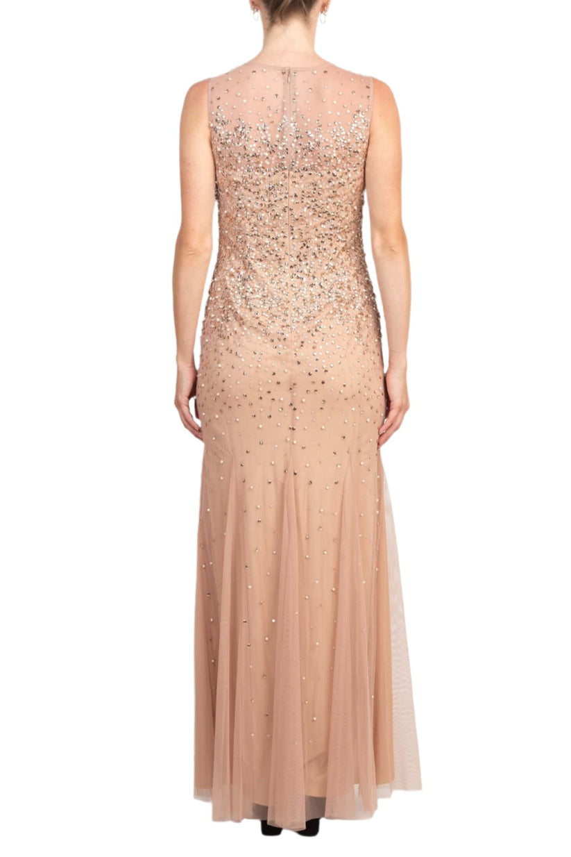 Formal Dresses Beaded Long Formal Sequin Evening Dress Rose Gold