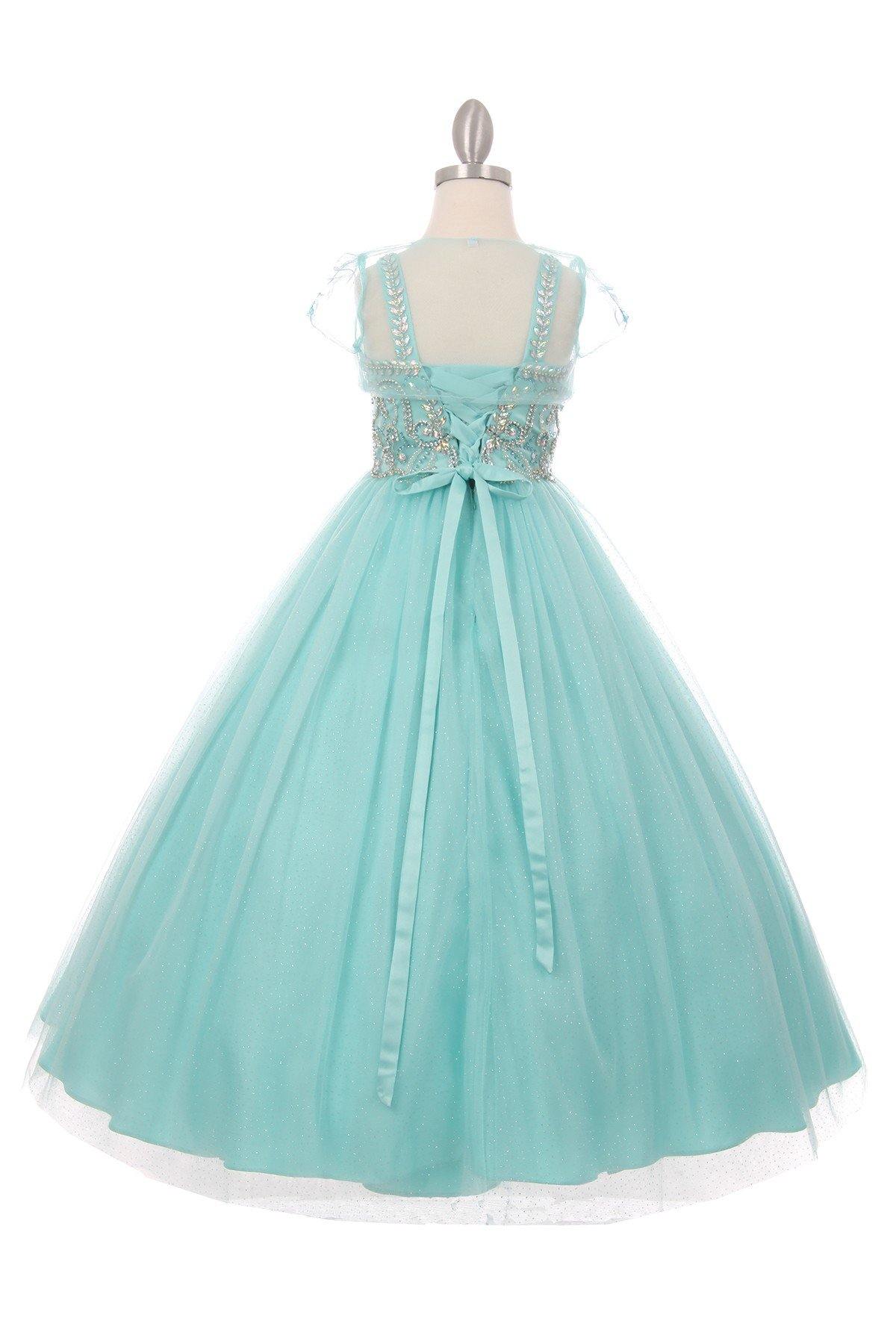 Beaded Gown with Shrug Flower Girl Dress - The Dress Outlet Cinderella Couture