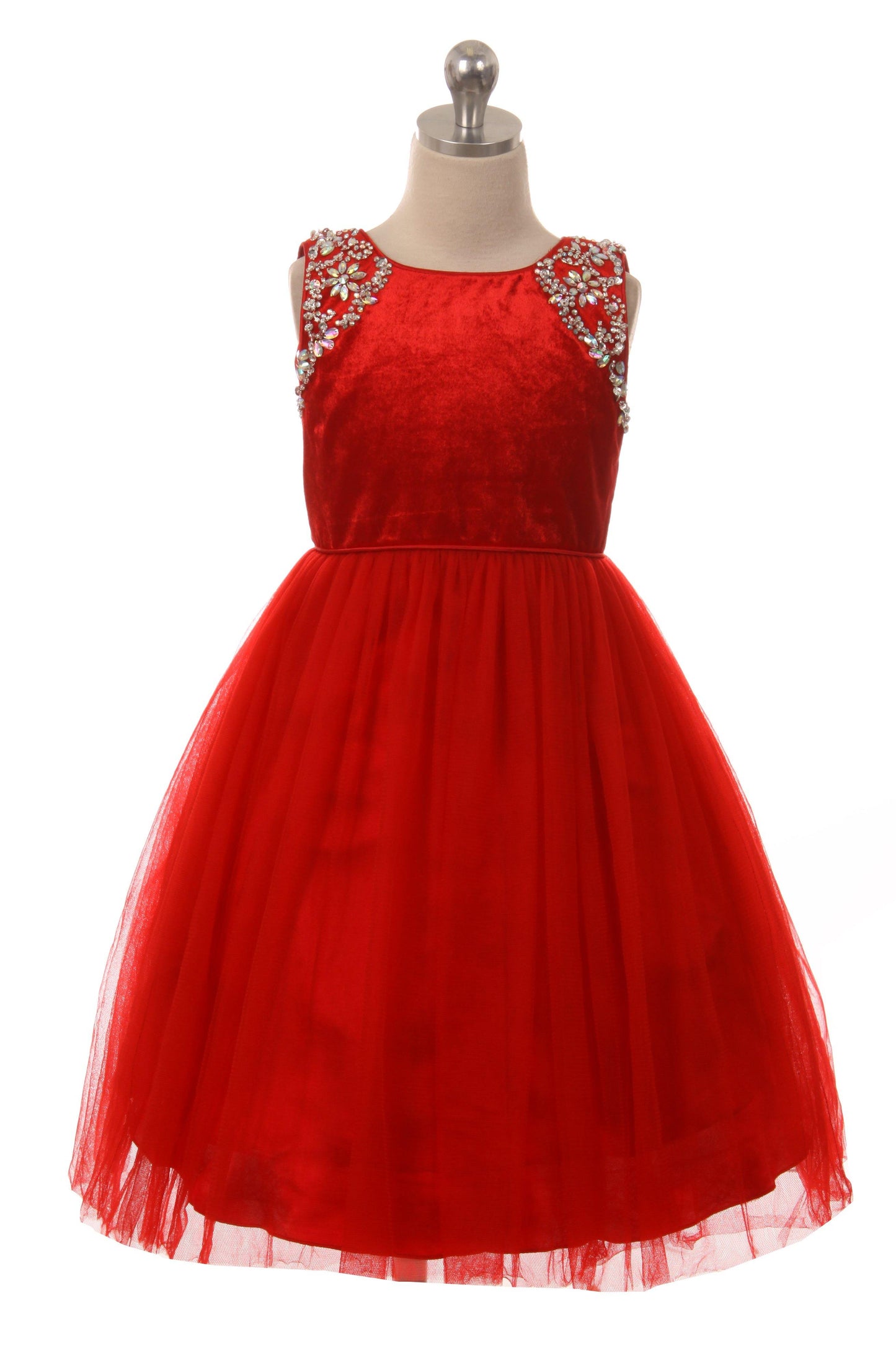 Beaded Velvet and Tulle Dress Flower Girl - The Dress Outlet Cinderella Couture