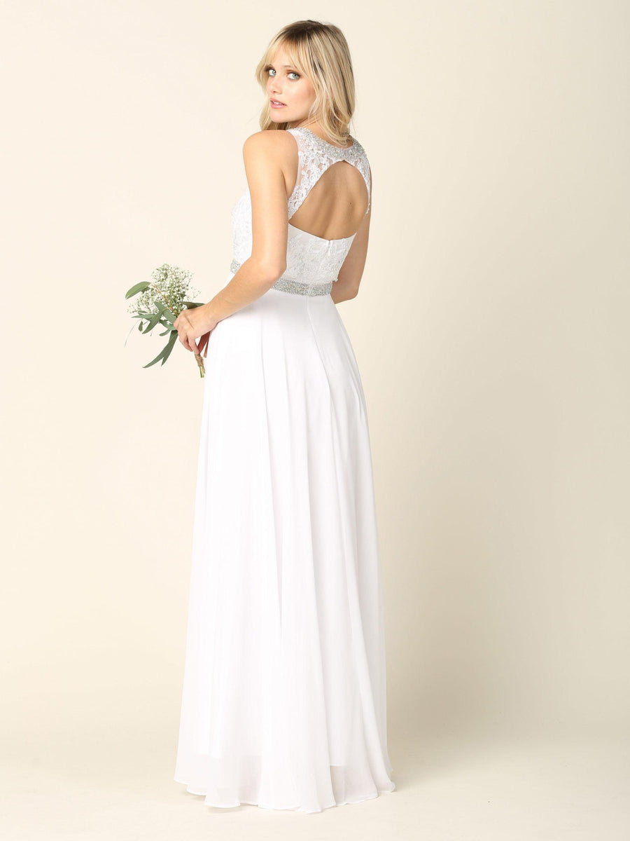 Bridal Long Sleeveless Wedding Dress - The Dress Outlet