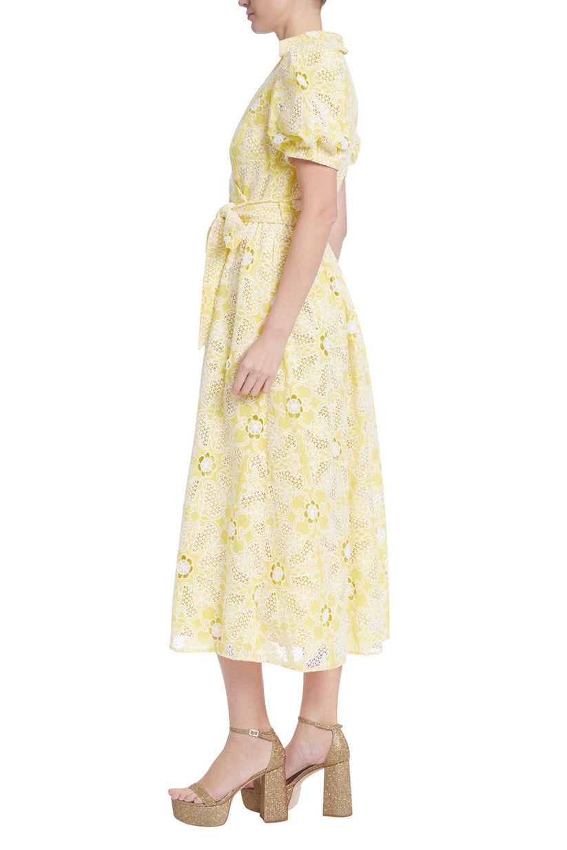 Cocktail Dresses Short Collared Cocktail Dress Yellow White