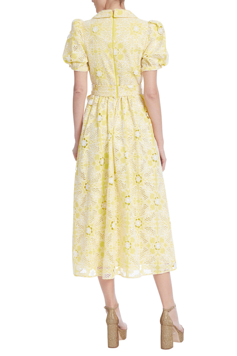 Cocktail Dresses Short Collared Cocktail Dress Yellow White