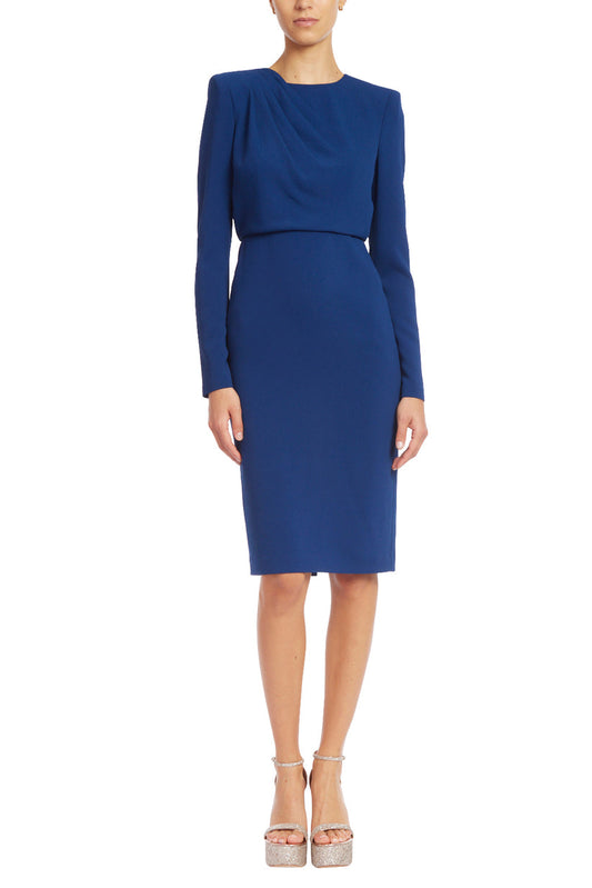 Cocktail Dresses Short  Long-Sleeve Knee Length Cocktail Dress Navy