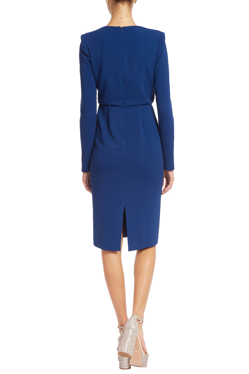 Cocktail Dresses Short  Long-Sleeve Knee Length Cocktail Dress Navy