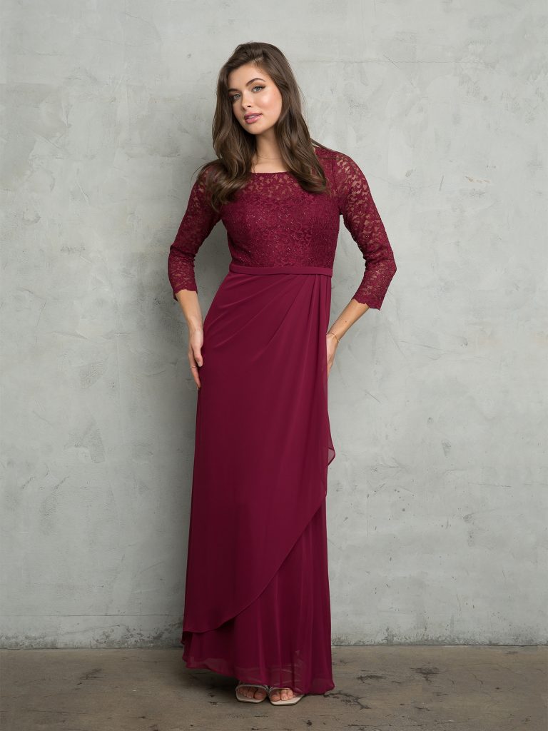 Mother of the Bride Dresses Long Mother of the Bride Lace Formal Dress Burgundy