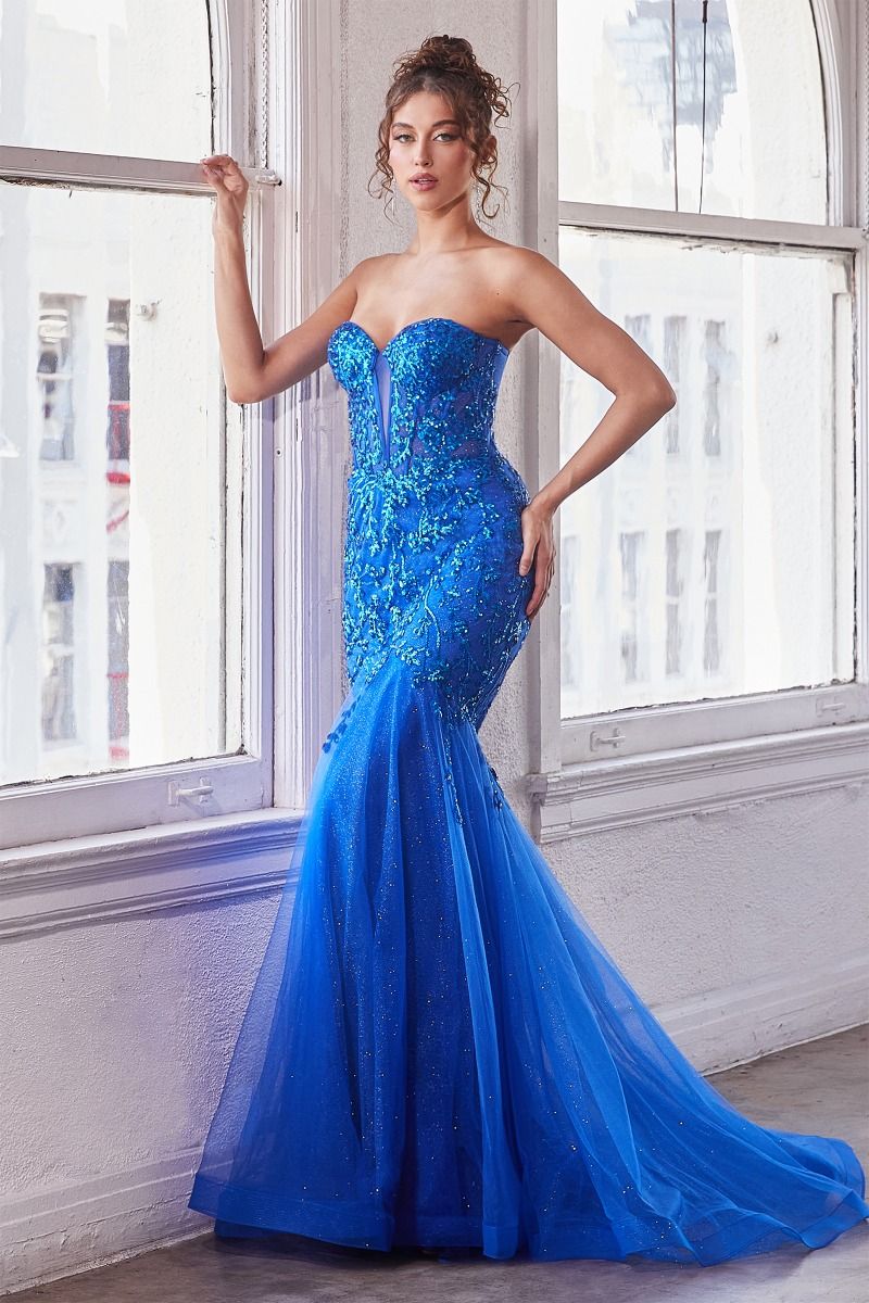 Prom Dresses Long Sequin Mermaid Formal Coset Prom Gown Royal