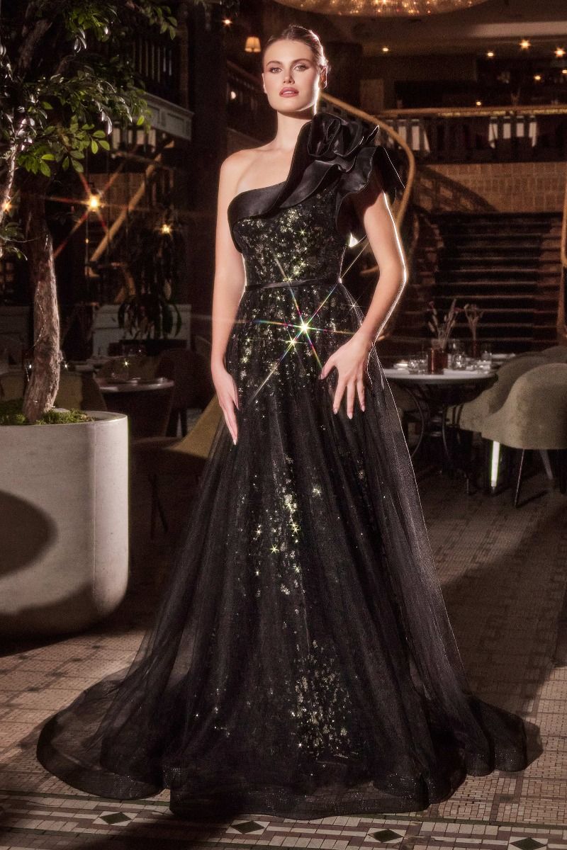 Prom Dresses Ball Gown Formal Long Glitter Prom Dress Black