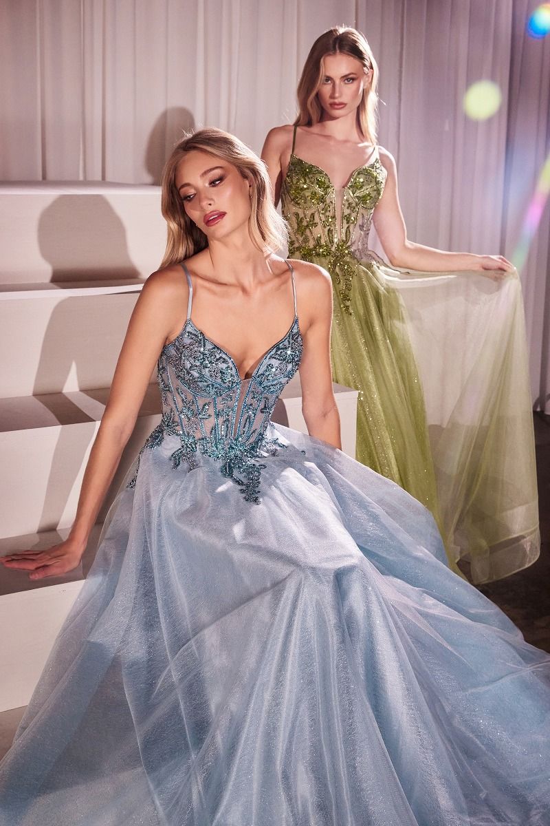 Prom Dresses Long Formal Glitter A Line Prom Dress Light Blue