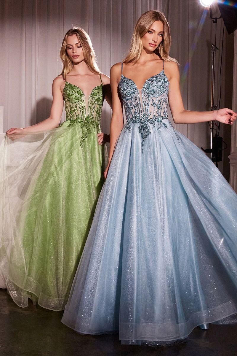 Prom Dresses Long Formal Glitter A Line Prom Dress Greenery