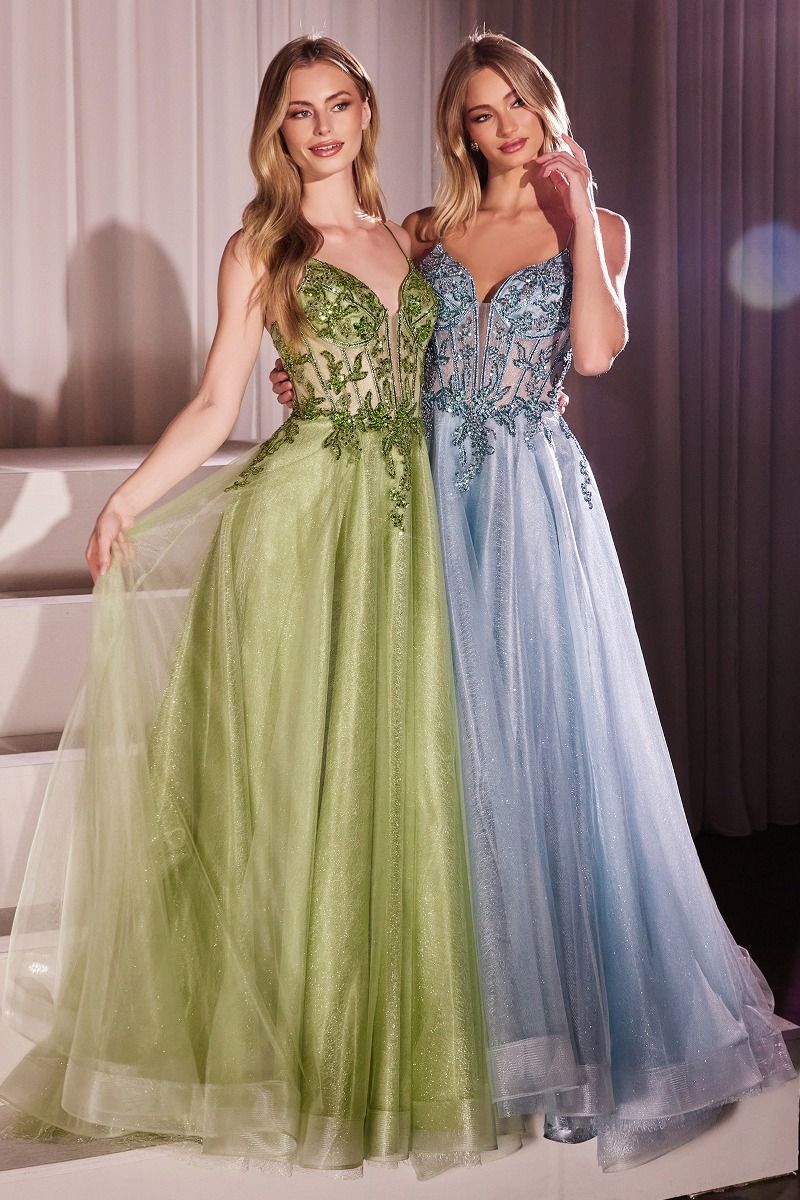Prom Dresses Long Formal Glitter A Line Prom Dress Light Blue