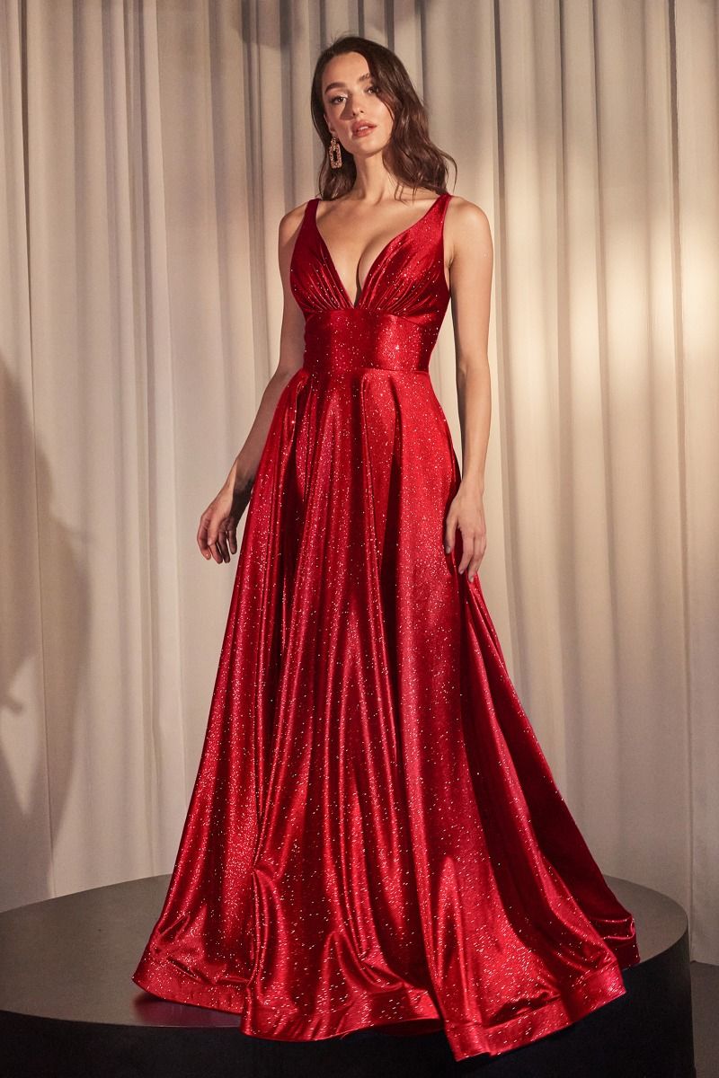 Prom Dresses Glitter Formal Long A Line Prom Dress Red