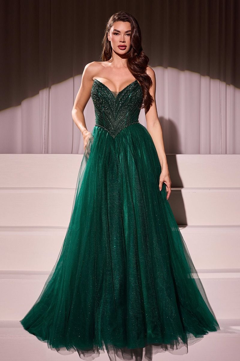 Prom Dresses Long A Line Formal Prom Beaded Dress Emerald