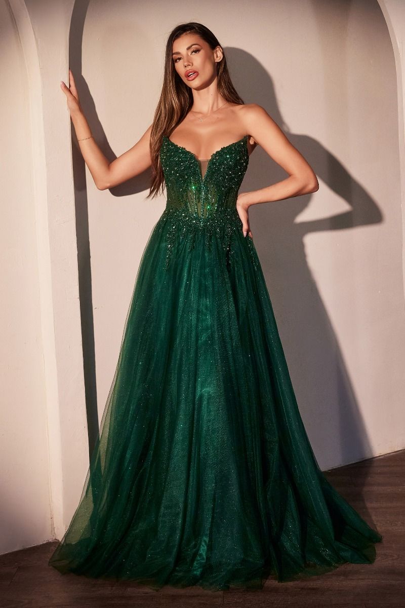 Prom Dresses A Line Long Layered Prom Dress Emerald