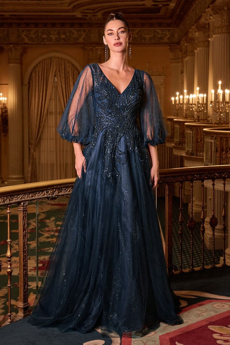 Mother of the Bride Dresses Long A Line Layered Formal Mother of the Bride Dress Navy