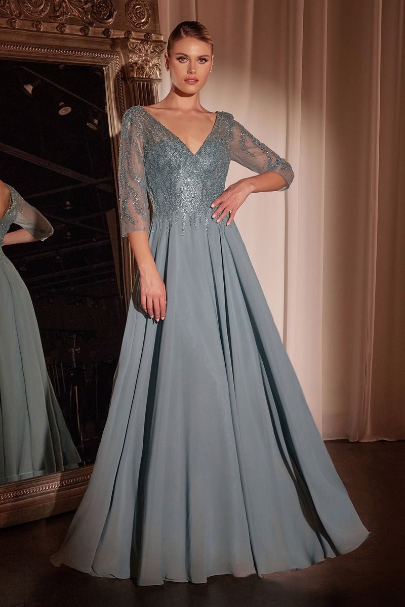Formal Dresses Long Formal A Line Evening Gown Sea Mist