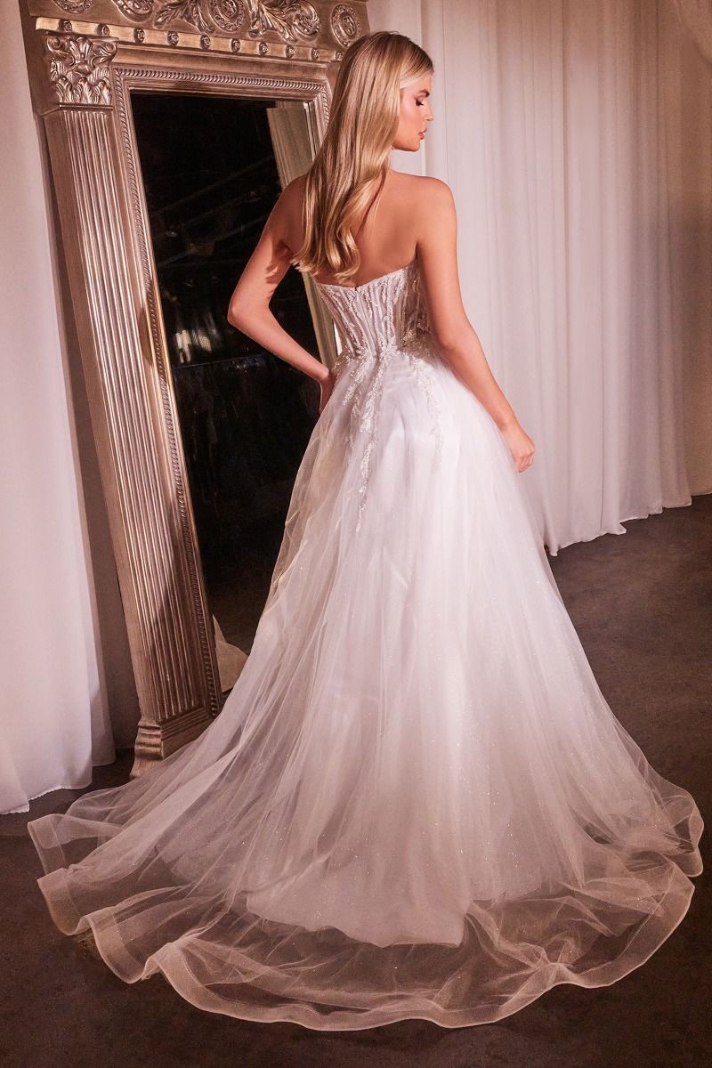 Wedding Dresses Beaded Corset Long A Line Wedding Dress Off White