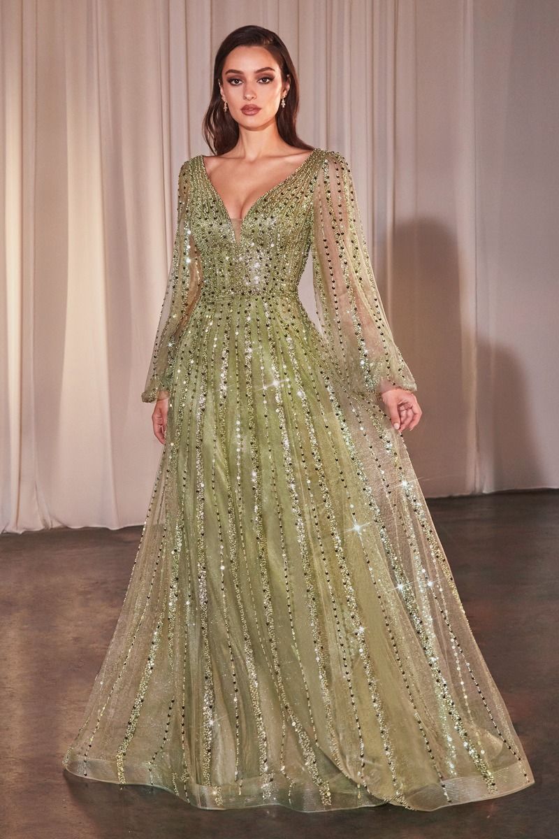 Mother of the Bride Dresses Long Formal Beaded Mother of the Bride Dress Greenery