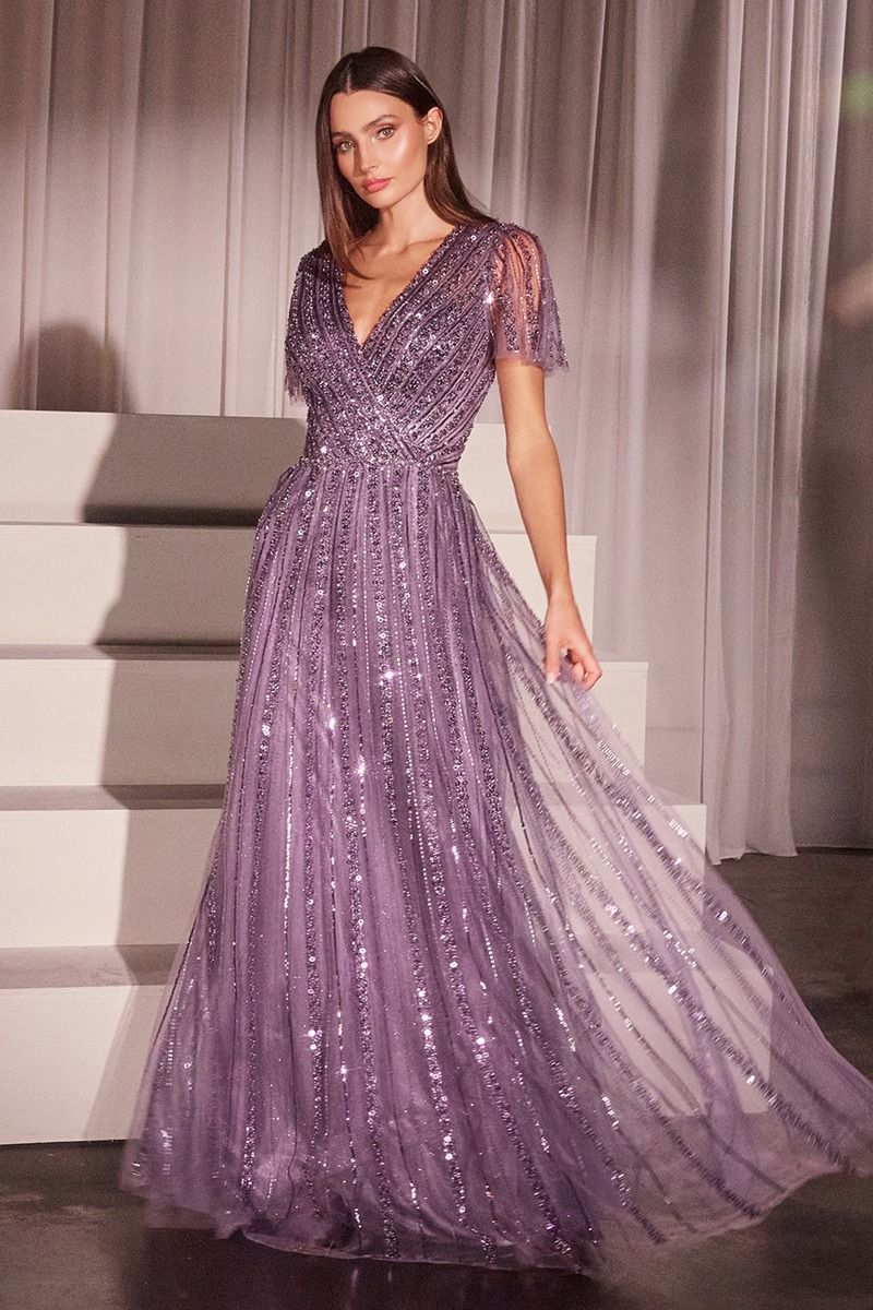 Formal Dresses Long Beaded A Line Formal Dress English Violet