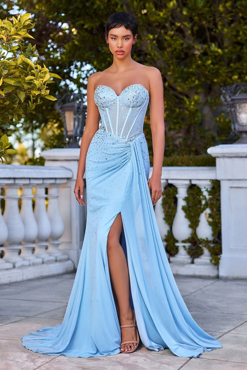Prom Dresses Formal Long Prom Fitted Evening Dress Lt Blue
