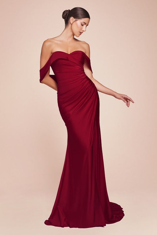 Prom Dresses Long Formal Prom Pleated Dress Burgundy