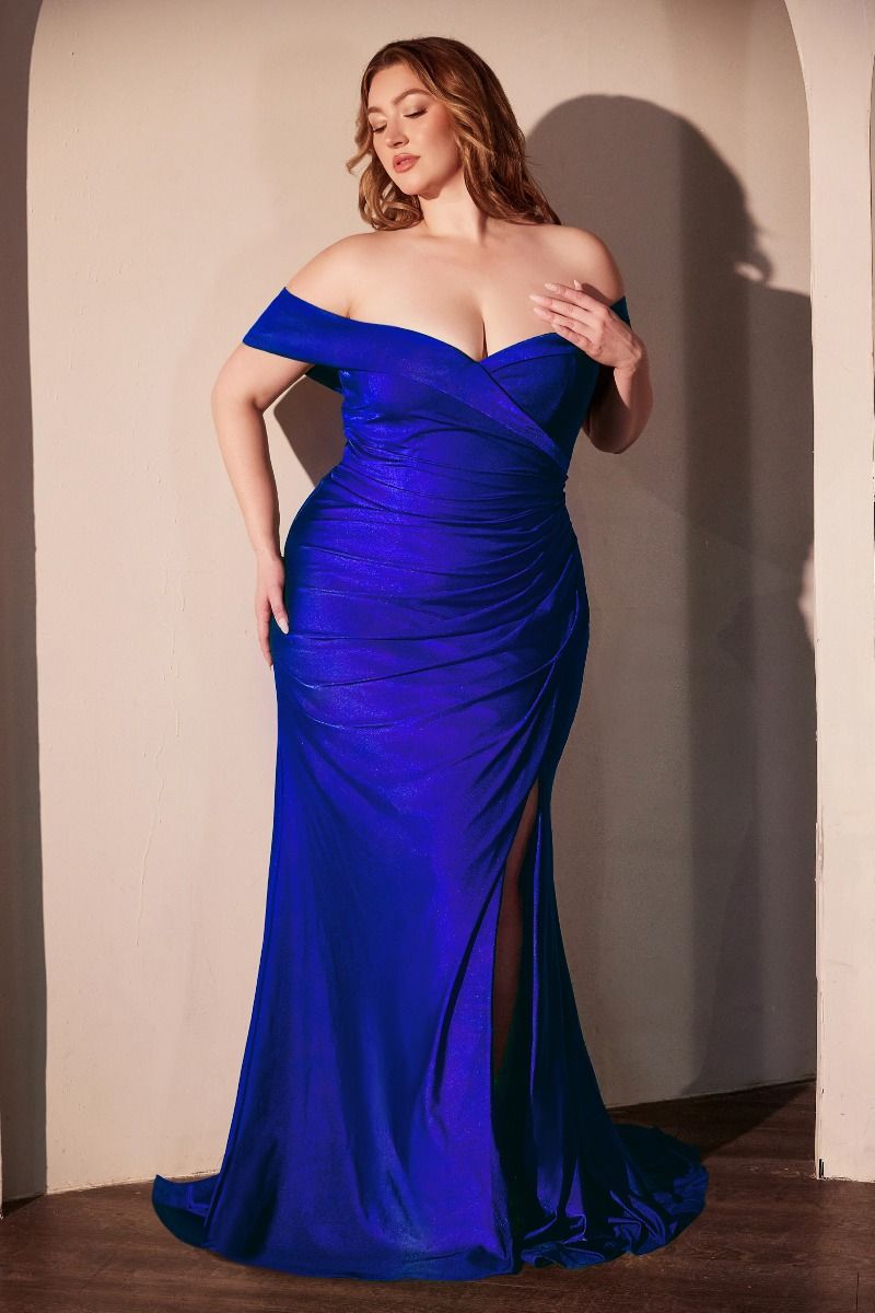 Plus Size Dresses Plus Size Formal Long Fitted Prom Dress Royal
