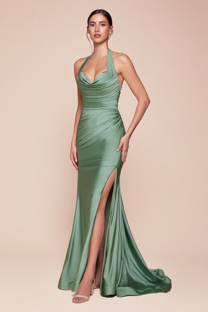 Prom Dresses Fitted Long Formal Prom Dress Dark Sage