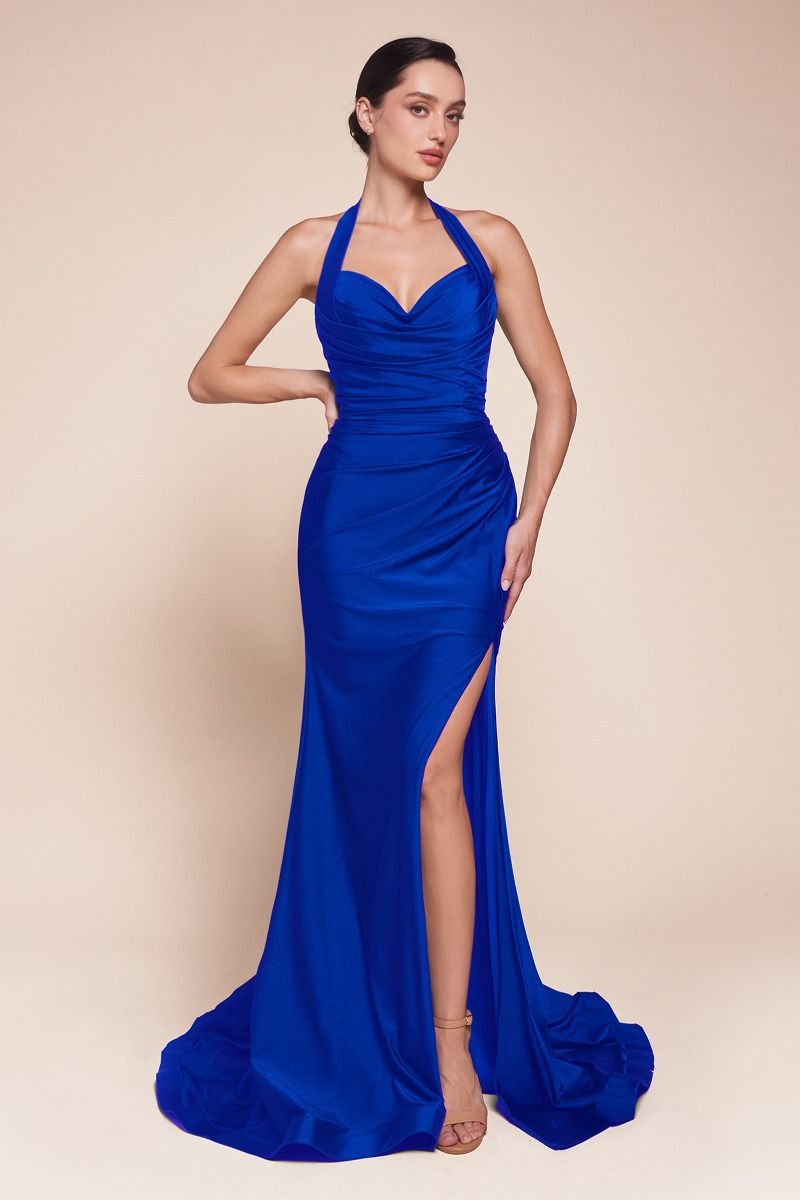 Prom Dresses Long Fitted Formal Slit Prom Dress Royal