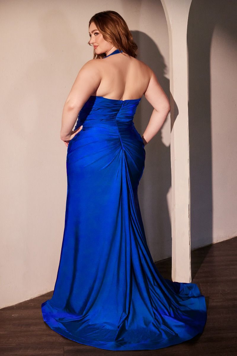 Plus Size Dresses Plus Size Long Formal Fitted Prom Dress Royal