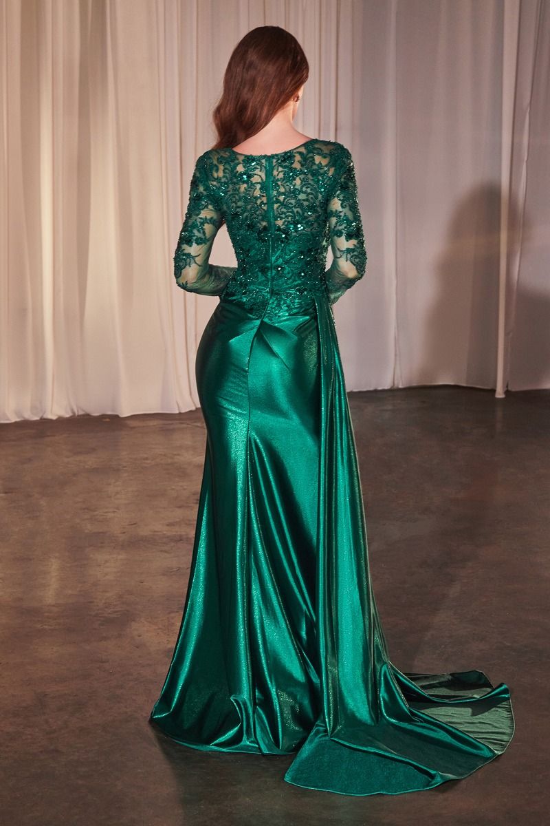 Formal Dresses Long Formal Lace Fitted Evening Dress Emerald