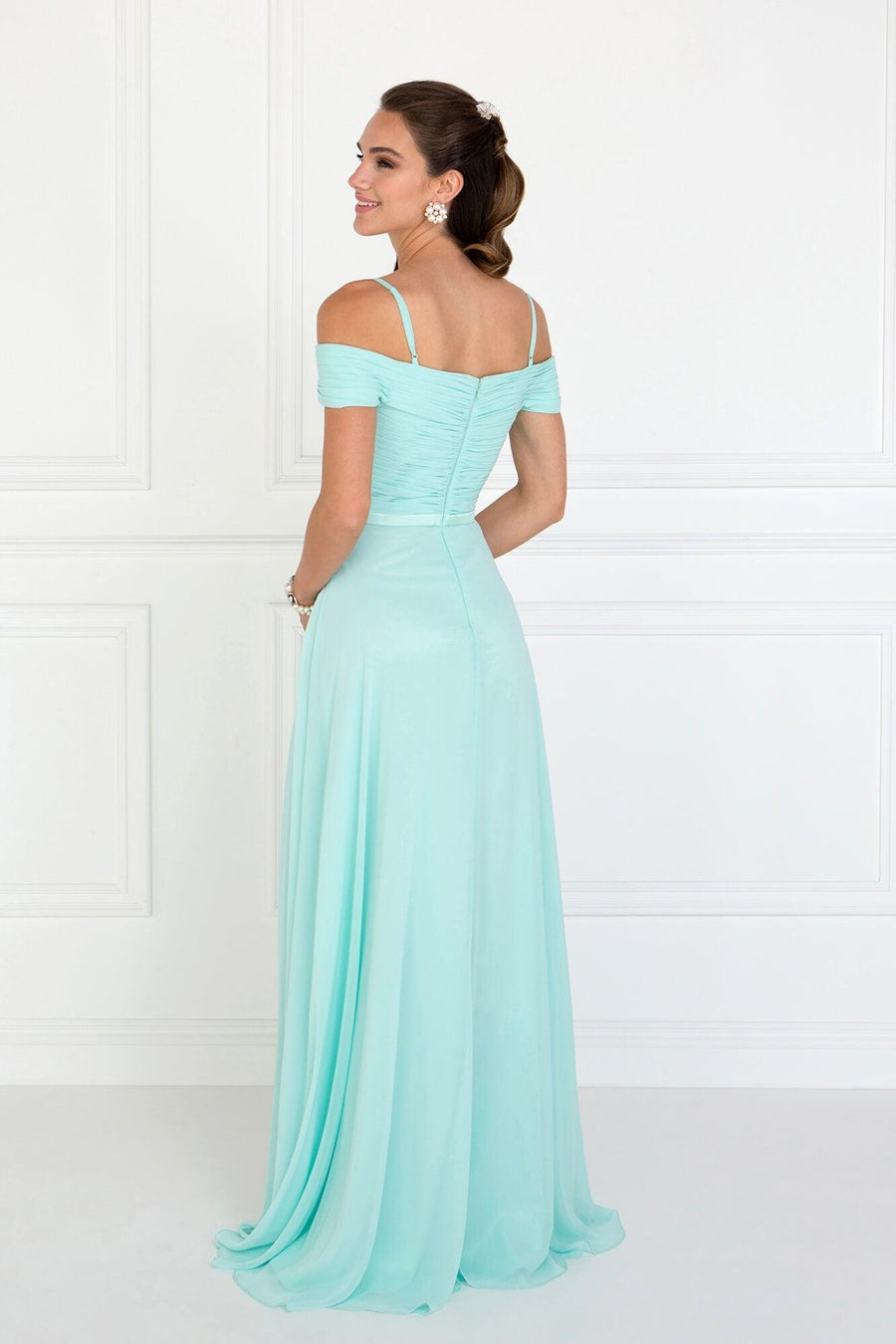 Chiffon Sweetheart Bridesmaid Long Formal Dress - The Dress Outlet Elizabeth K