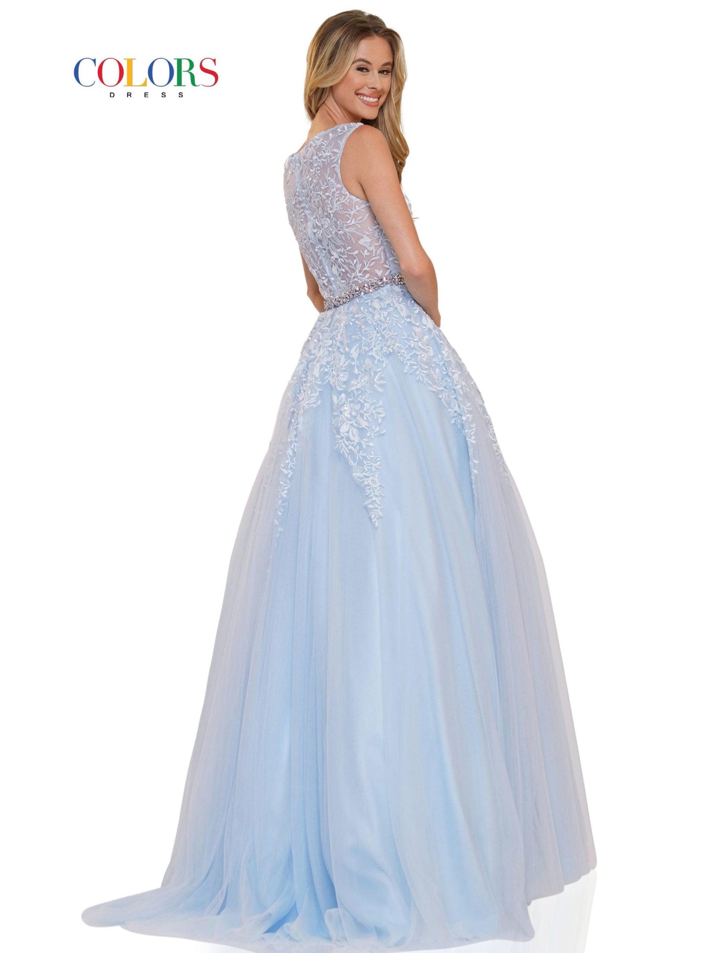 Colors Long Formal Beaded Prom Ball Gown 2744 - The Dress Outlet