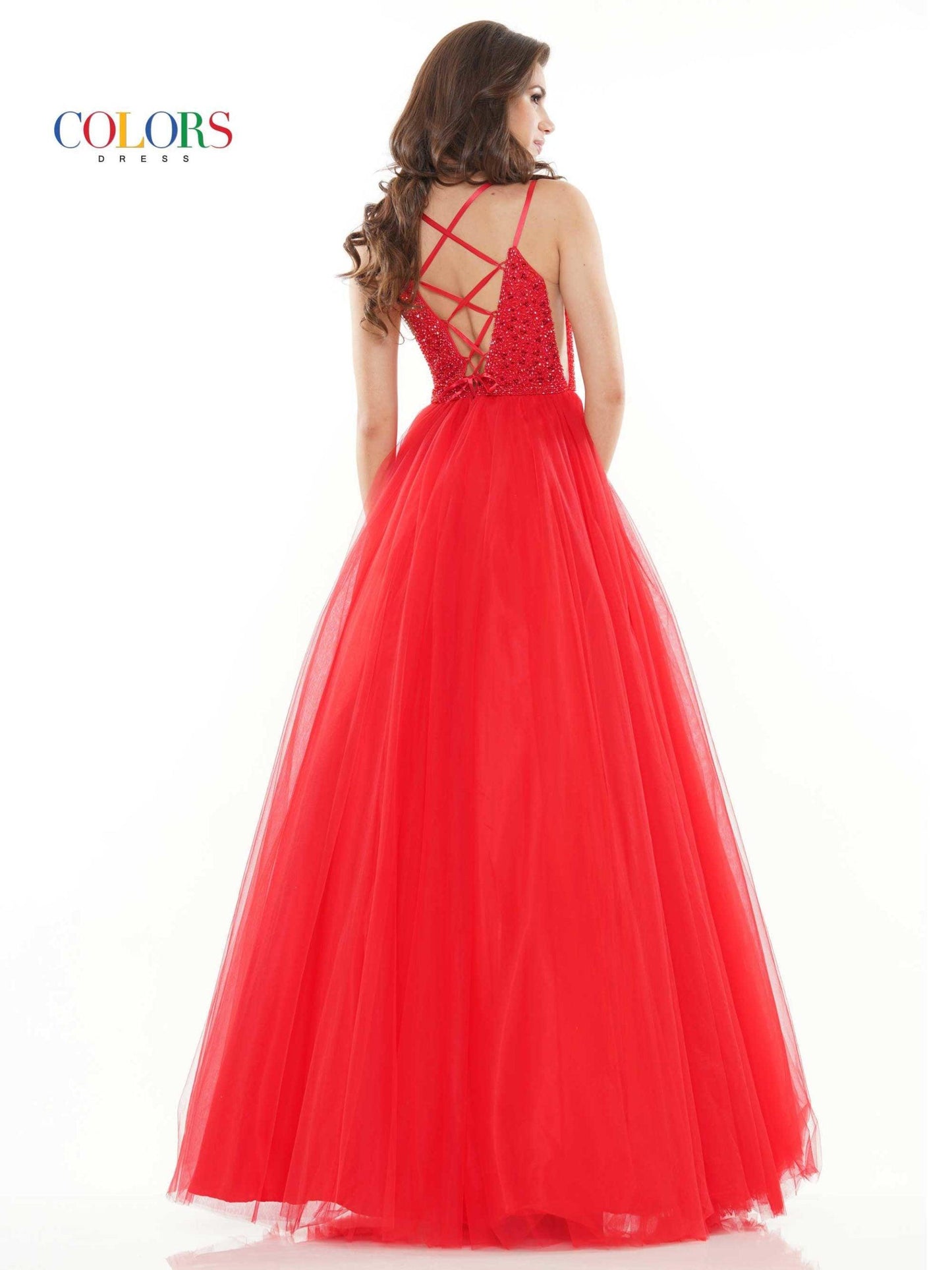 Colors Long Formal Beaded Prom Dress 2382 - The Dress Outlet