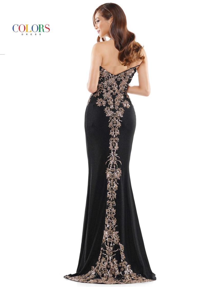 Colors Long Formal Fitted Evening Dress 961X - The Dress Outlet