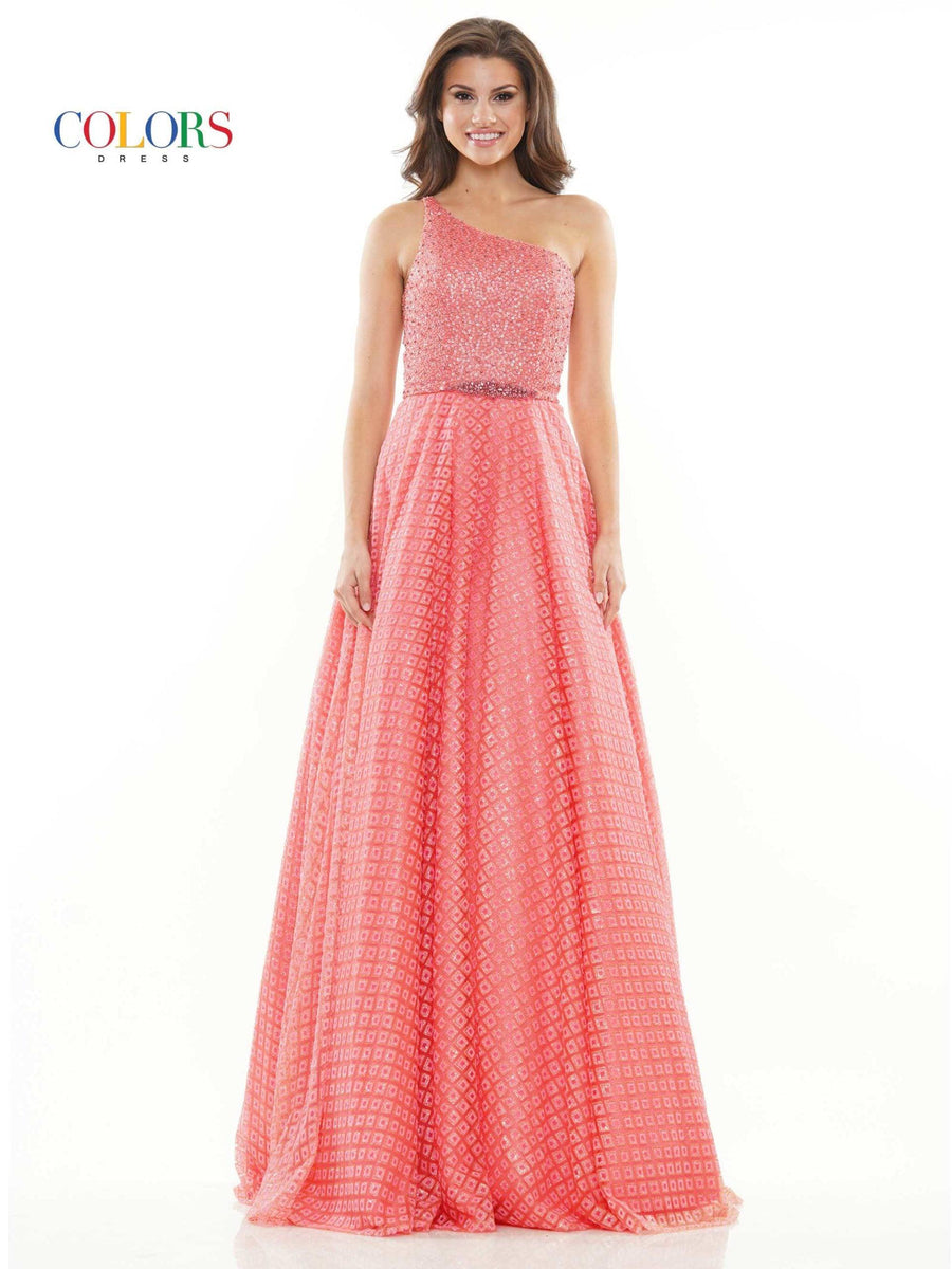 Colors Long Formal Glitter Prom Ball Gown 2670 - The Dress Outlet