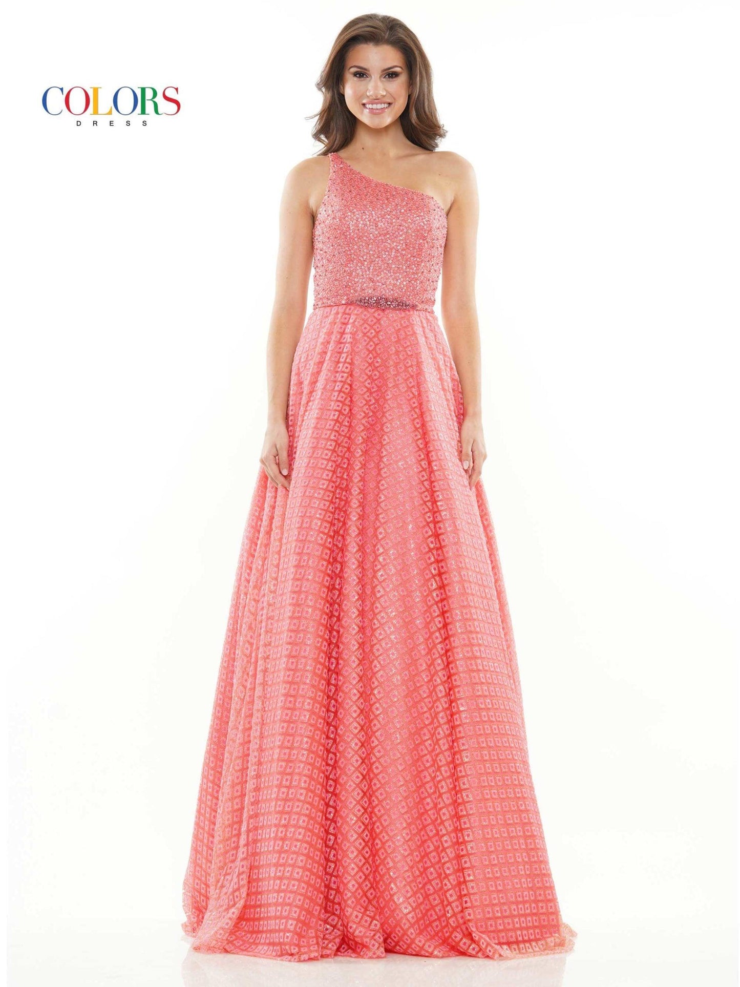 Colors Long Formal Glitter Prom Ball Gown 2670 - The Dress Outlet