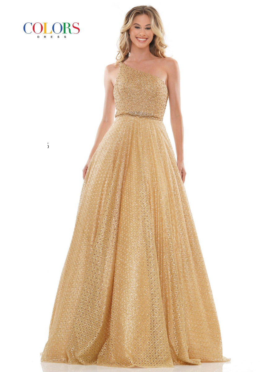 Colors Long Formal Glitter Prom Ball Gown 2670 - The Dress Outlet