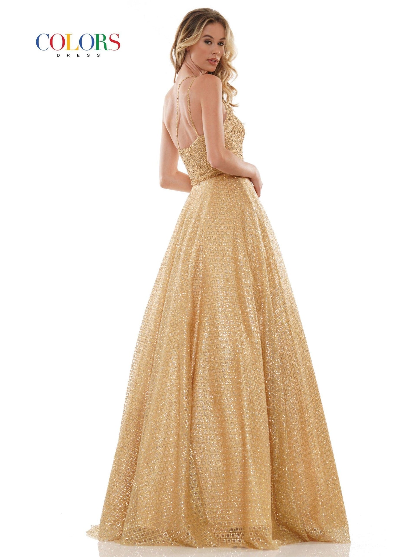 Colors Long Formal Glitter Prom Ball Gown 2670 - The Dress Outlet