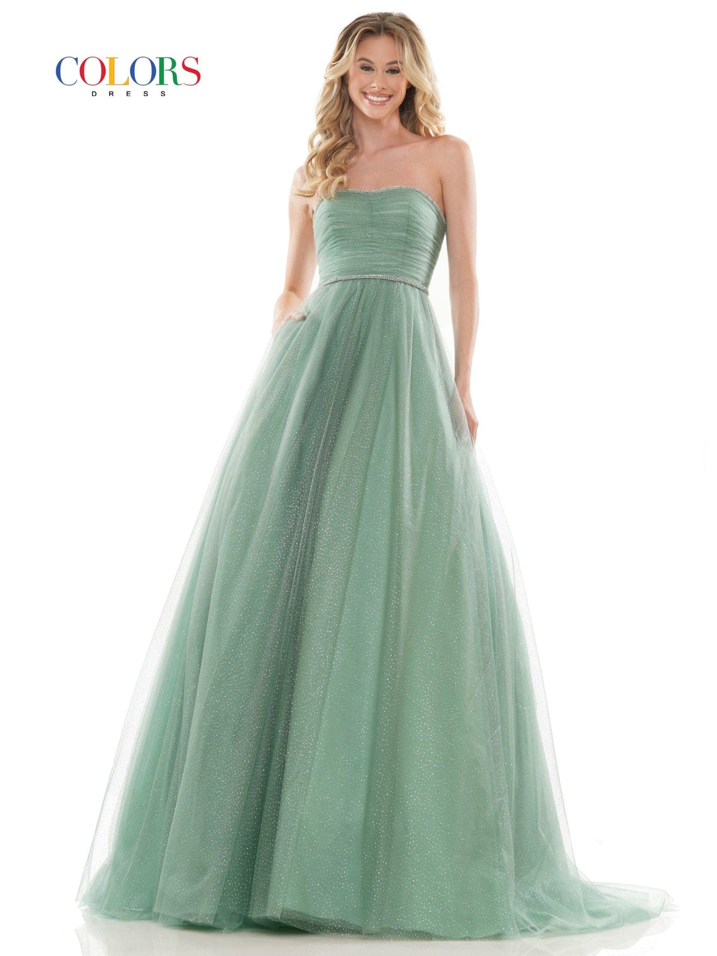 Colors Long Formal Strapless Prom Ball Gown 2703 - The Dress Outlet