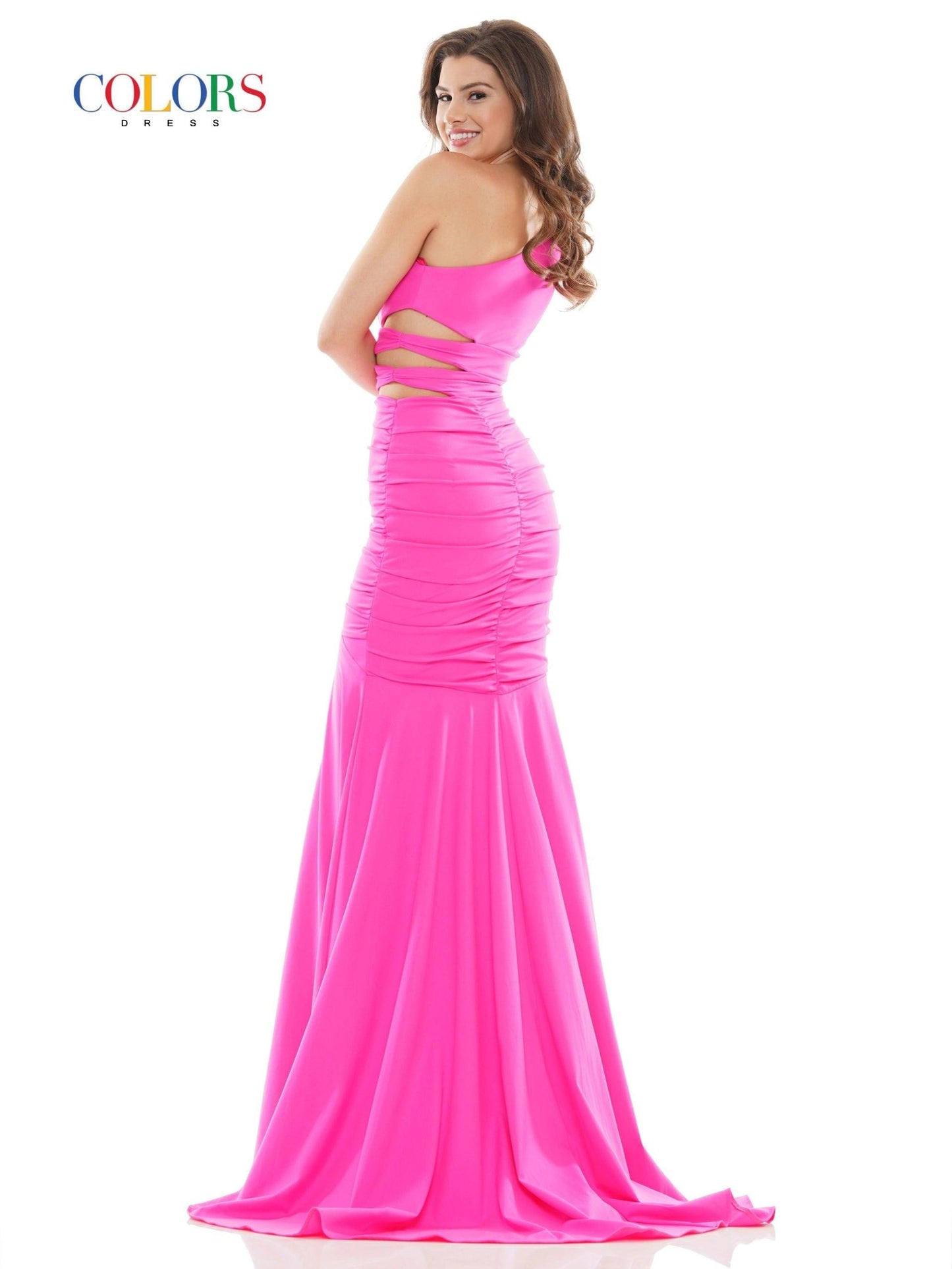 Colors Long One Shoulder Fitted Prom Dress 2693 - The Dress Outlet