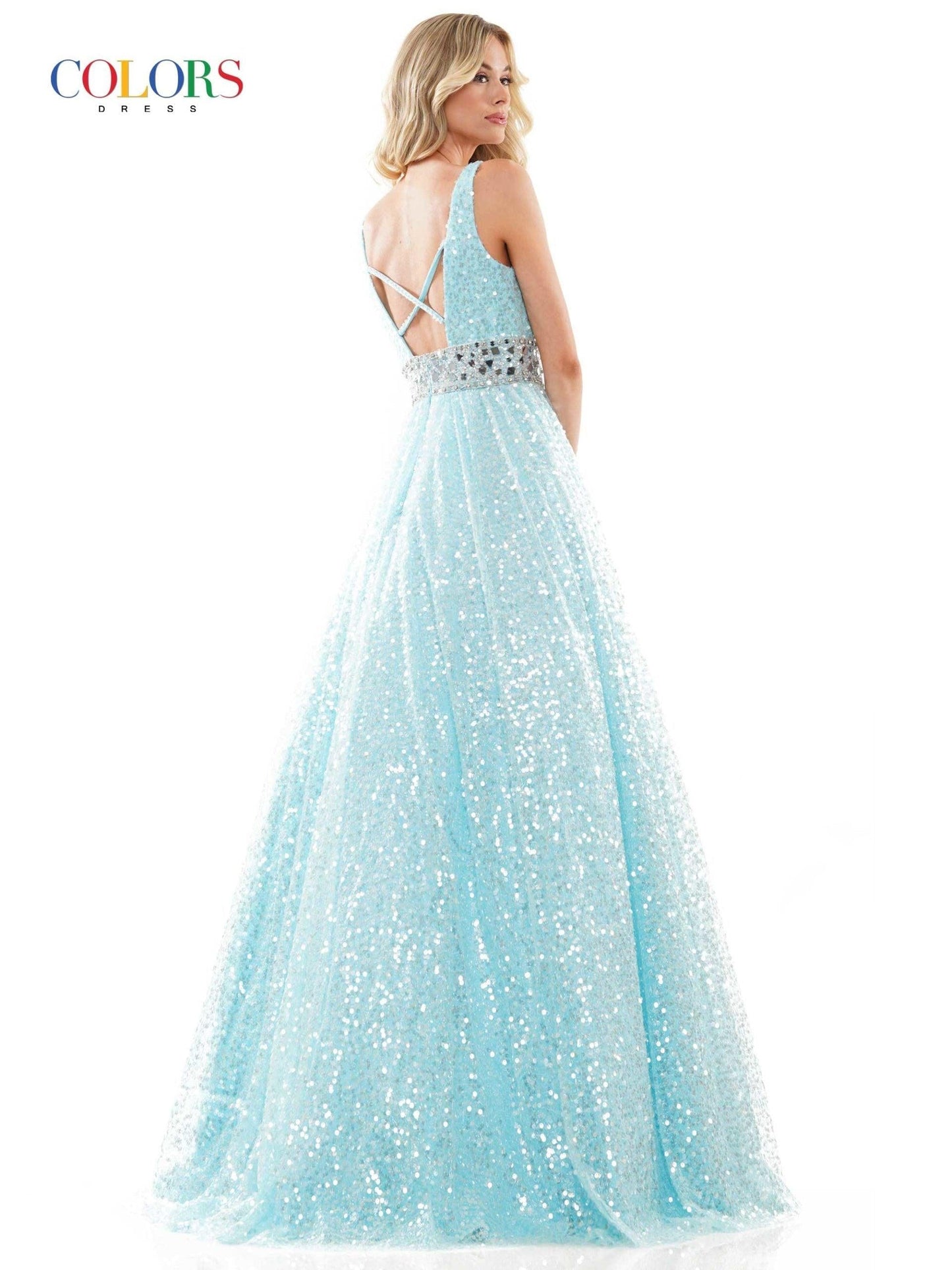 Colors Long Sleeveless Prom Dress 2967 - The Dress Outlet