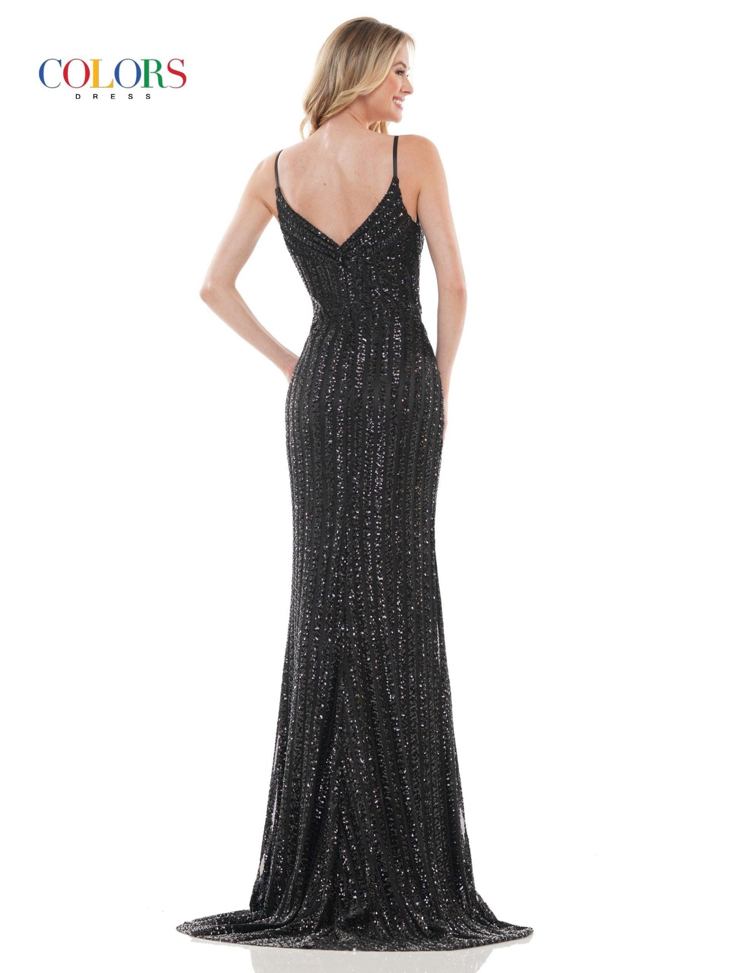 Colors Long Spaghetti Strap Formal Prom Gown 2659 - The Dress Outlet