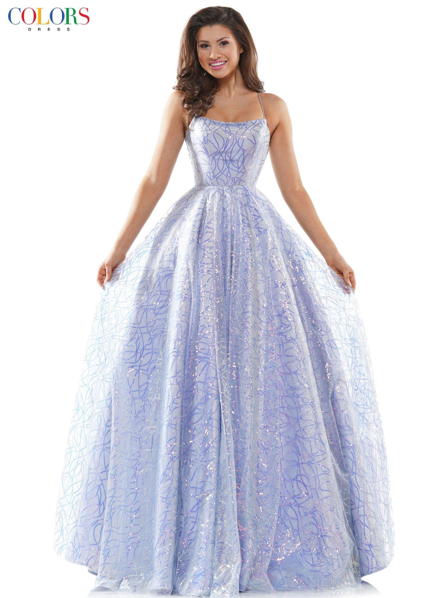 Colors Prom Long Formal Glitter Ball Gown 2437 - The Dress Outlet