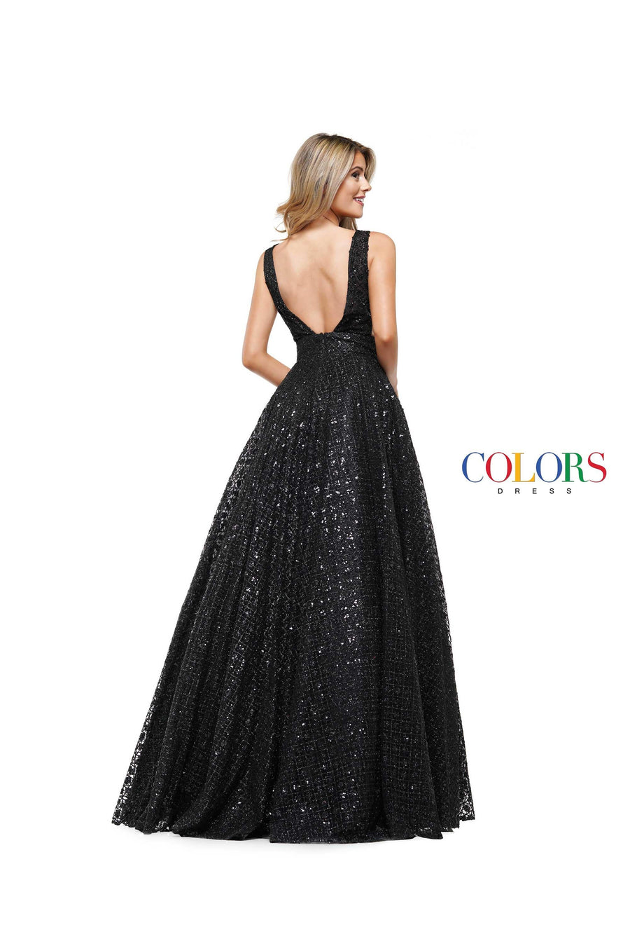 Colors Prom Long Glitter Ball Gown 2170 - The Dress Outlet