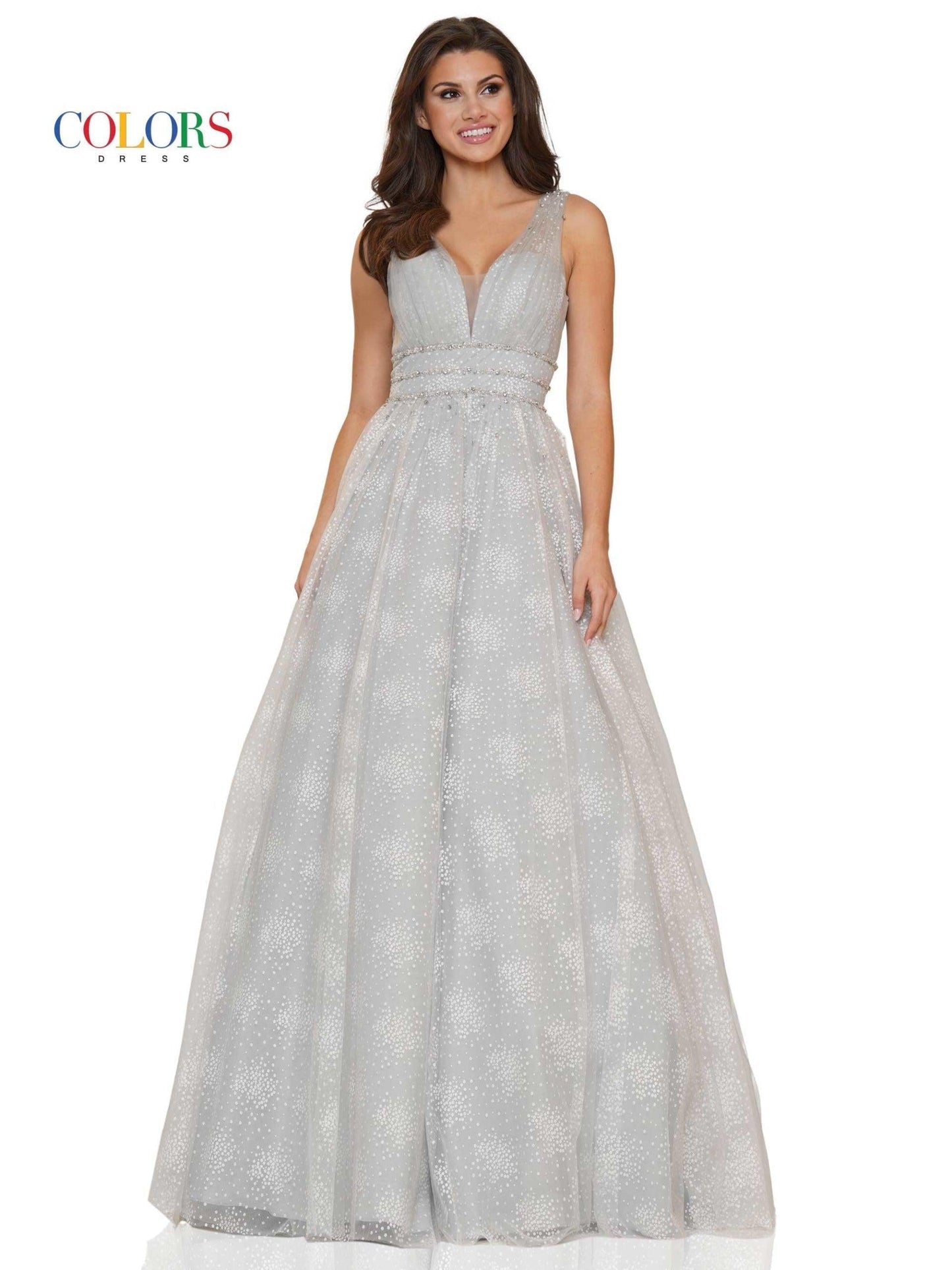 Colors Prom Long Sleeveless Beaded Ball Gown 2736 - The Dress Outlet