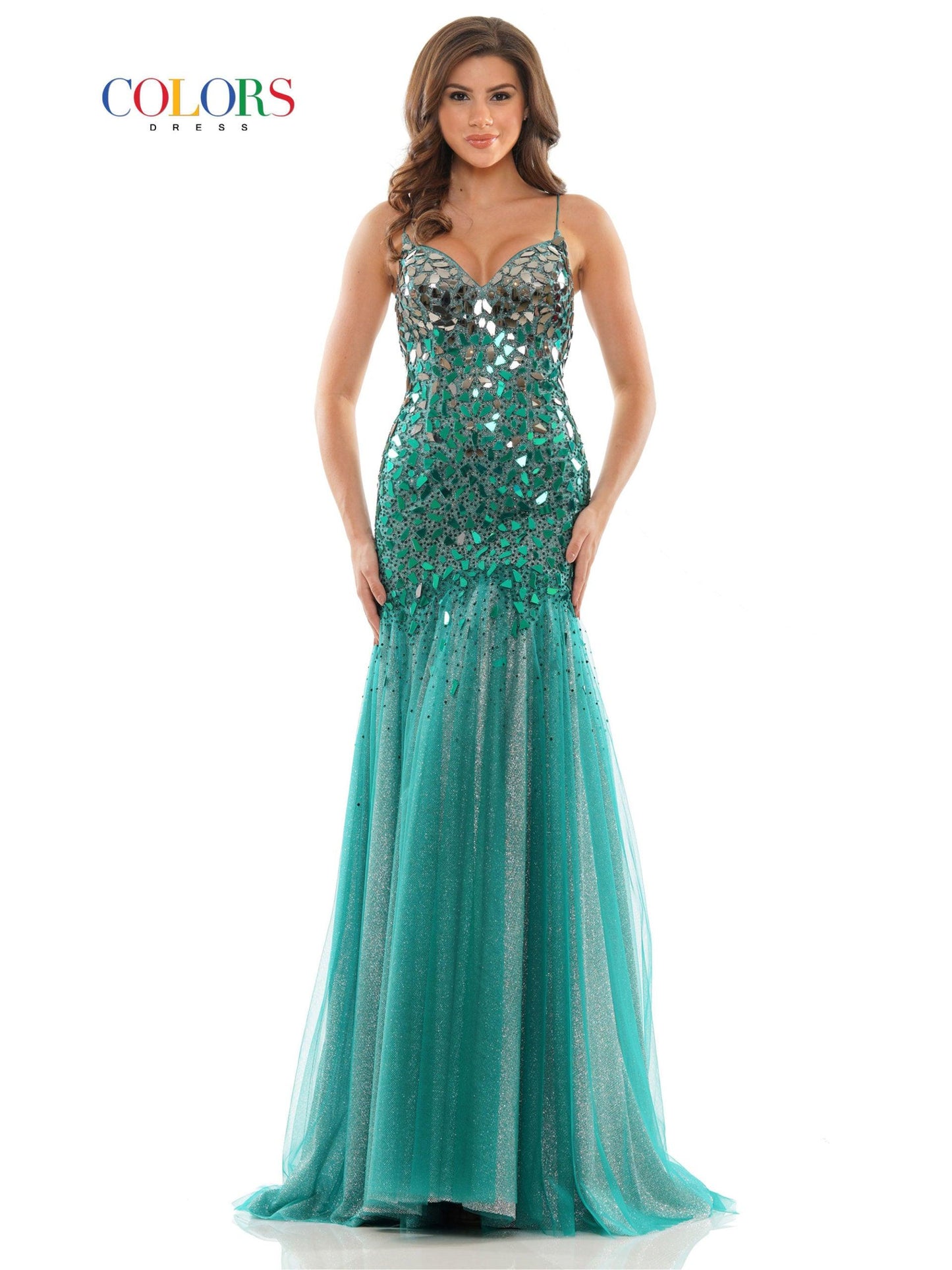 Colors Prom Long Spaghetti Strap Formal Dress 2768 - The Dress Outlet