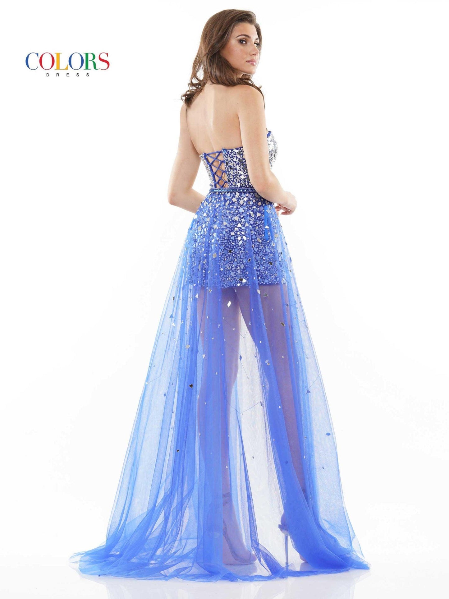 Colors Prom Short Romper Tulle Skirt Overlay 2445 - The Dress Outlet